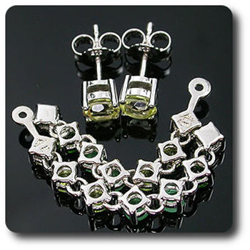 BOUCLES D'OREILLE LABRADORITE EMERAUDE