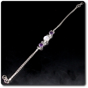 MOONSTONE,AMETHYST BRACELET