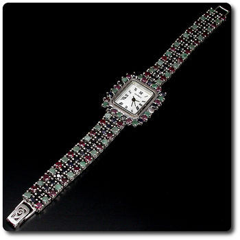RUBY SAPPHIRE EMERALD WATCH