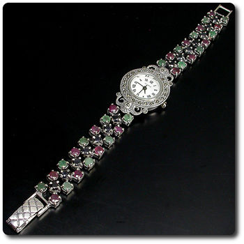 RUBY SAPPHIRE EMERALD WATCH