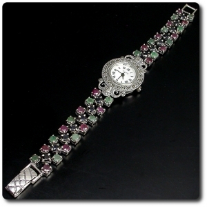 RUBY SAPPHIRE EMERALD WATCH