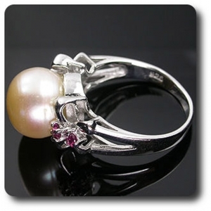 BAGUE TOURMALINE & PERLE
