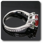 BAGUE SAPHIR ORANGE & VERT