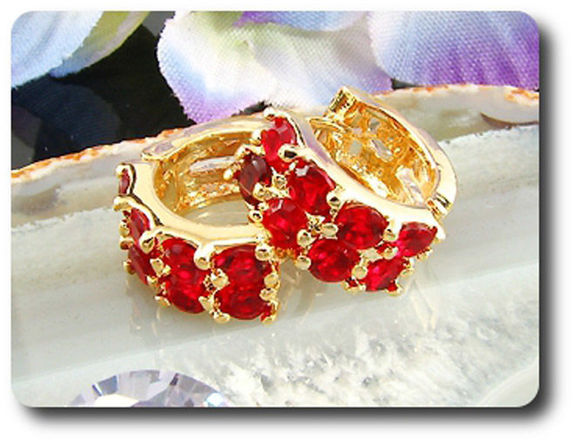 16x3mm Red Ruby Earrings