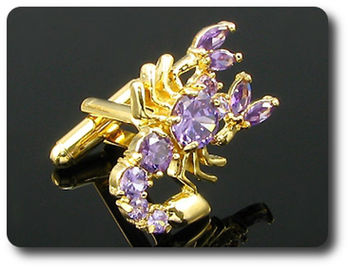 11x2-8 mm Purple Amethyst Scorpion Cufflink