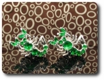 11x2-8 mm Green Emerald Scorpion Cufflink