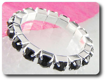 17x3mm Black Sapphire Ring