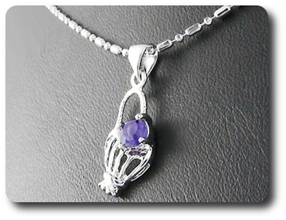 5 mm Purple Amethyst Pendant