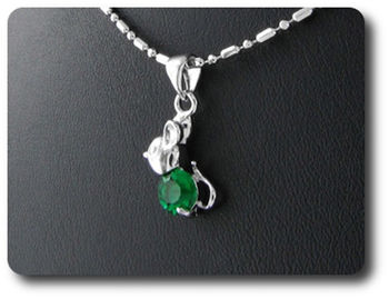 6 mm Green Emerald Pendant