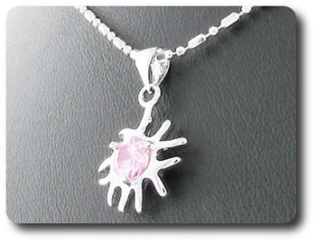 6 mm Pink Sapphire Pendant