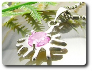 6 mm Pink Sapphire Pendant