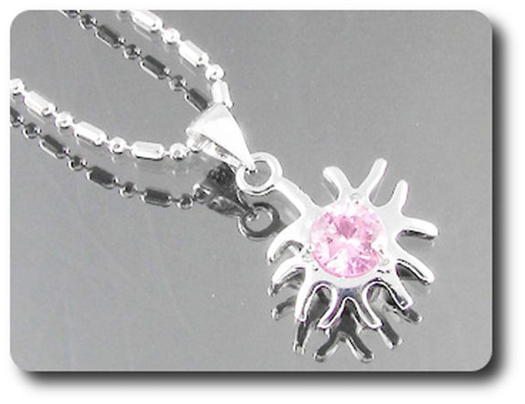 6 mm Pink Sapphire Pendant