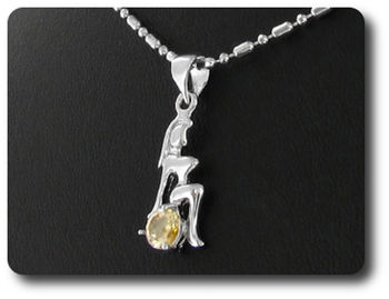 5 mm Orange Sapphire Pendant