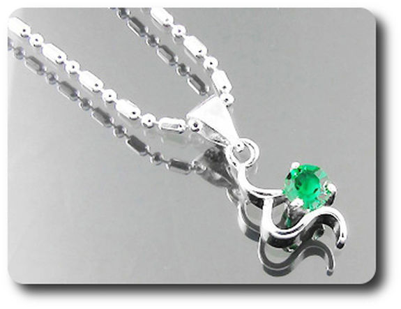 5 mm Green Emerald Pendant