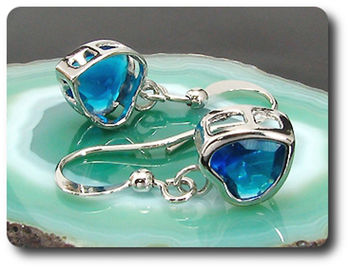 BOUCLES D'OREILLE SAPHIR BLEU