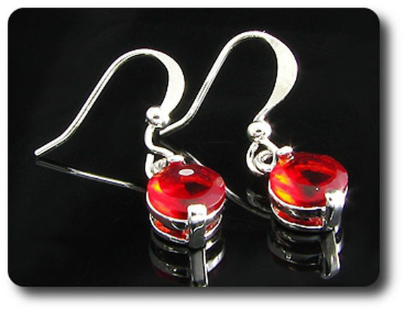 2x7mm Red Ruby Earrings