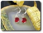 2x7mm Red Ruby Earrings