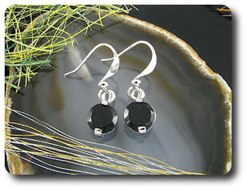 BOUCLES D'OREILLE SAPHIR NOIR