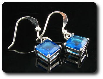BOUCLES D'OREILLE SAPHIR BLEU