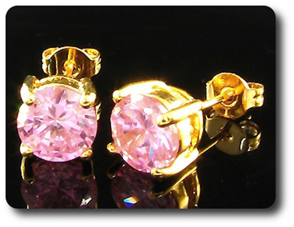 BOUCLES D'OREILLE SAPHIR ROSE