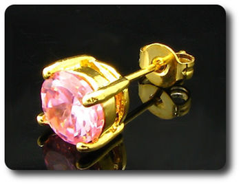 BOUCLES D'OREILLE SAPHIR ROSE