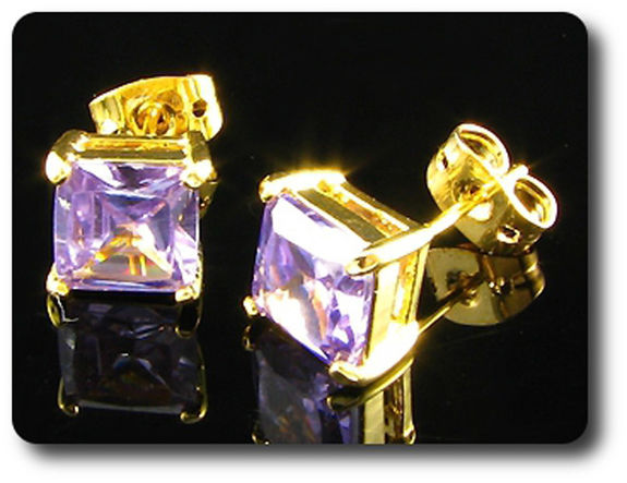 2x7mm Purple Amethyst Earrings