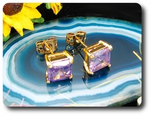 2x7mm Purple Amethyst Earrings