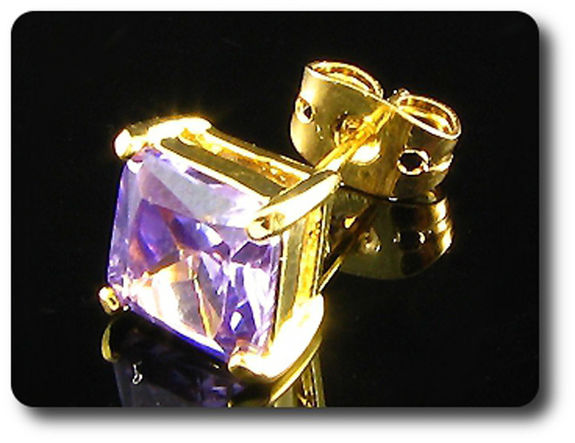 2x7mm Purple Amethyst Earrings