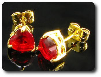 2x7mm Red Ruby Earrings