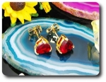 2x7mm Red Ruby Earrings