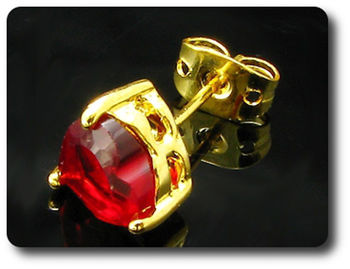 2x7mm Red Ruby Earrings