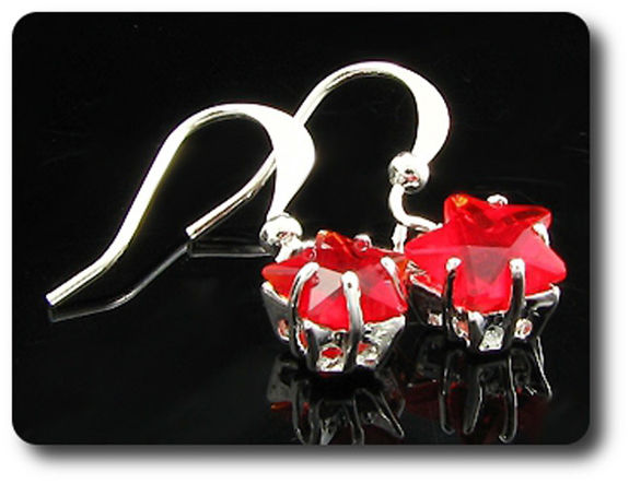 2x8mm Red Ruby Earrings
