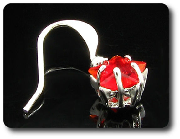 2x8mm Red Ruby Earrings