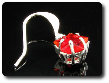 2x8mm Red Ruby Earrings