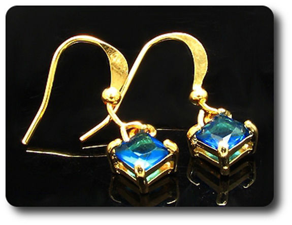 2x6mm Blue Sapphire Earrings