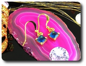 2x6mm Blue Sapphire Earrings