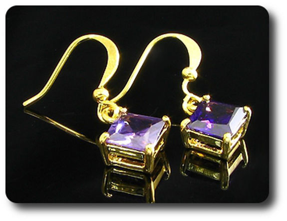 2x6mm Purple Amethyst Earrings