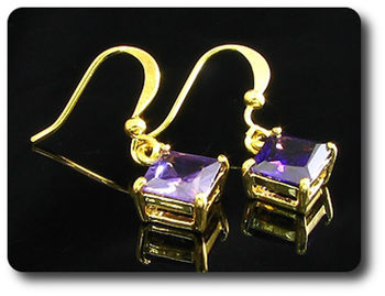 2x6mm Purple Amethyst Earrings