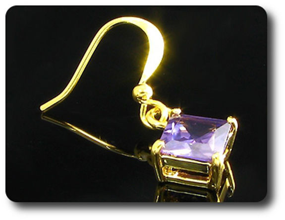 2x6mm Purple Amethyst Earrings