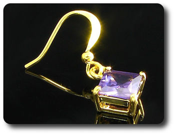 2x6mm Purple Amethyst Earrings