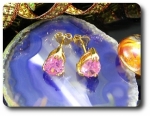 2x8mm Pink Sapphire Earrings
