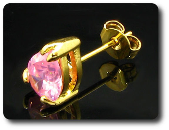 2x8mm Pink Sapphire Earrings