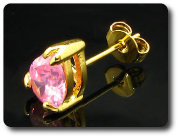 2x8mm Pink Sapphire Earrings