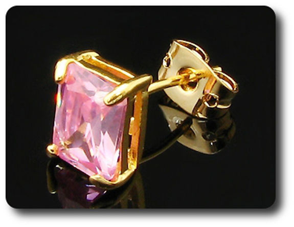 2x8mm Pink Sapphire Earrings