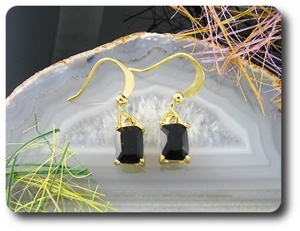 BOUCLES D'OREILLE SAPHIR NOIR