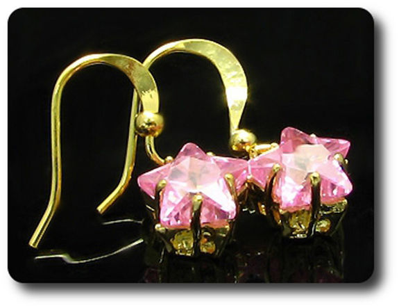 2x8mm Pink Sapphire Earrings