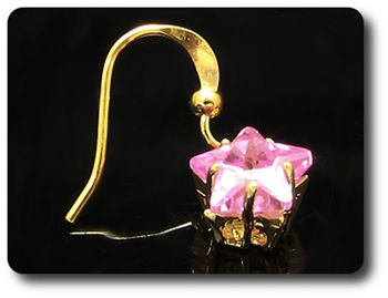 2x8mm Pink Sapphire Earrings