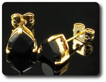 BOUCLES D'OREILLE SAPHIR NOIR