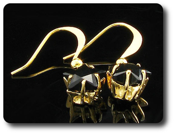 BOUCLES D'OREILLE SAPHIR NOIR