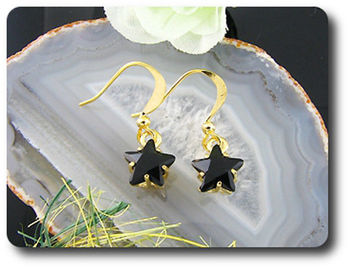 BOUCLES D'OREILLE SAPHIR NOIR